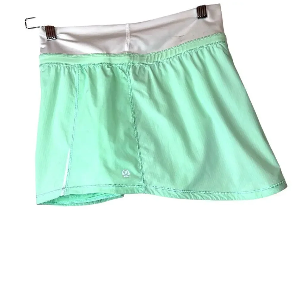 Lululemon Run Pace Skirt in Fresh Teal and White Women's Size 10